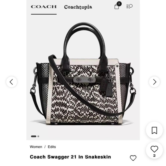 Coasch Swagger 21 snakeskin in excellent condition - Picture 1 of 11